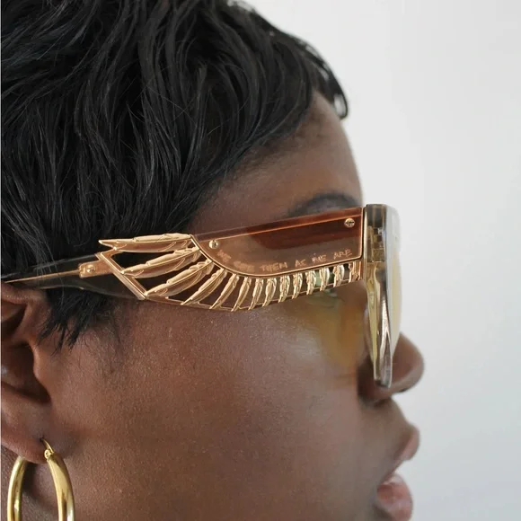 NEW Melody Ehsani Ancient Futures Amber Sunglasses (Egyptian Goddess Wings) Ancient Future Sunglasses - Amber – Melody Ehsani main image 3
